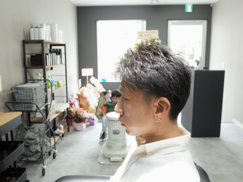 大阪の堺でカットしたラフな七三ビジネスヘアの写真