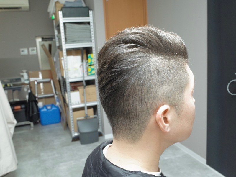 大阪の堺でカットしたバーバースタイルビジネスヘアの髪型の写真